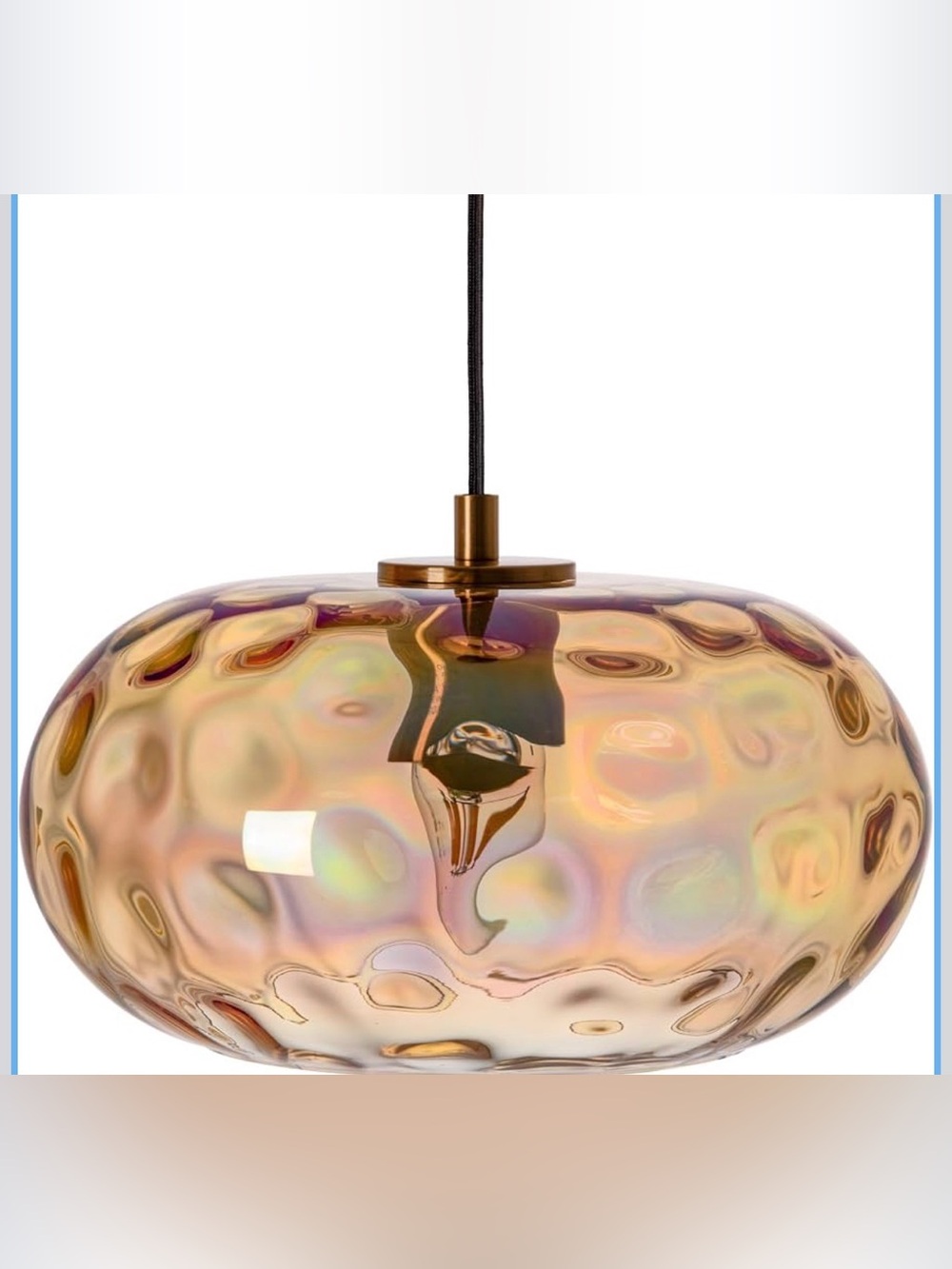 Amber Glass Pendant Lighting, 11" Hammered Lampshade Hanging Lamp, 1-Light